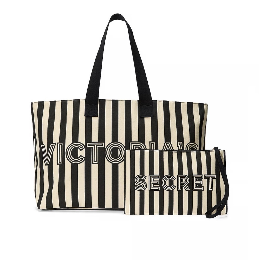 VICTORIA'S SECRET
Graphic Stripe Tote & Wristlet Pouch Set
